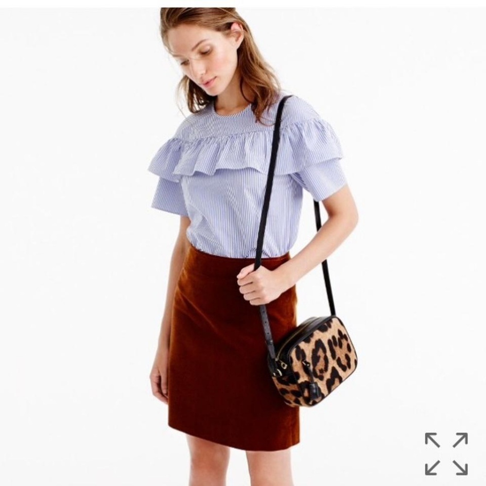 J. Crew Corduroy Mini Skirt with Button